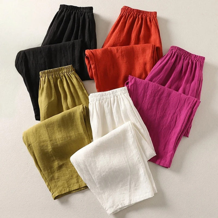 Charlotte — Pantalon fluide en coton et lin