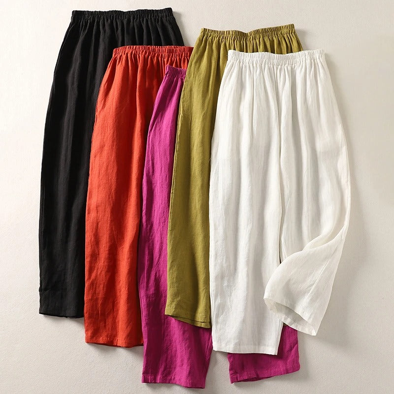 Charlotte — Pantalon fluide en coton et lin