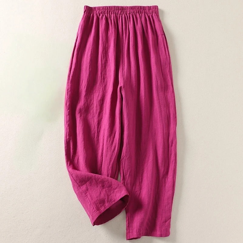 Charlotte — Pantalon fluide en coton et lin