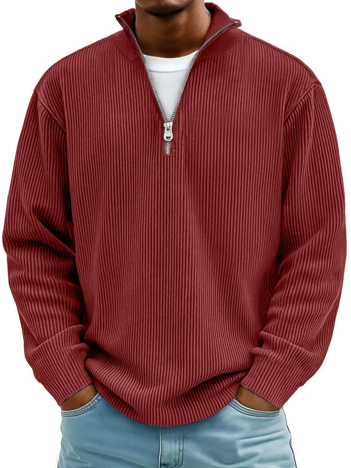 LOUIS | Pull Col Zippé Côtelé