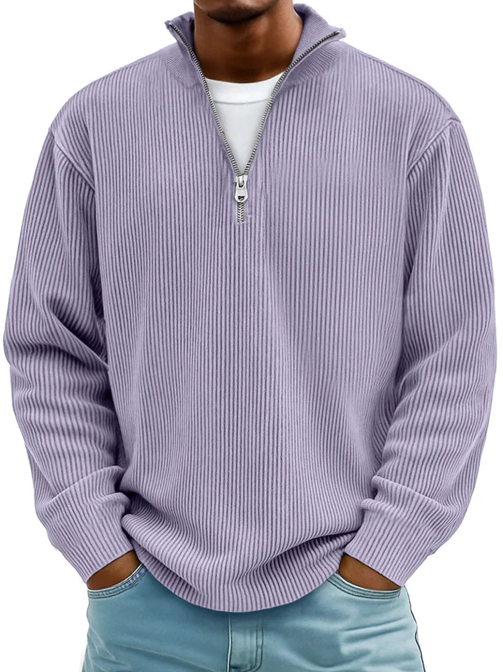 LOUIS | Pull Col Zippé Côtelé