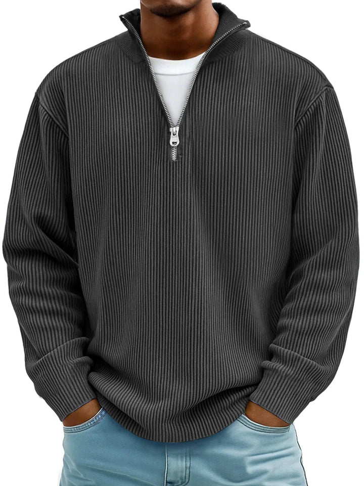 LOUIS | Pull Col Zippé Côtelé