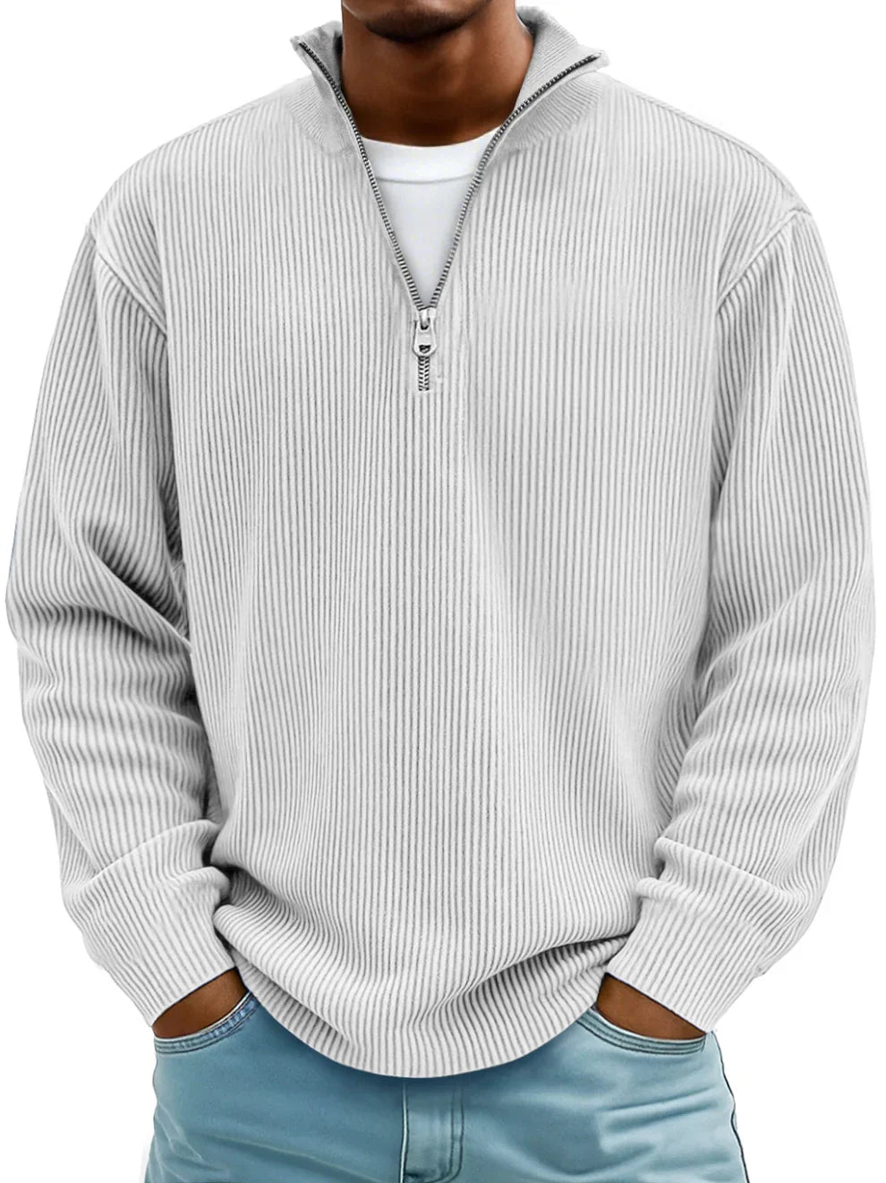 LOUIS | Pull Col Zippé Côtelé
