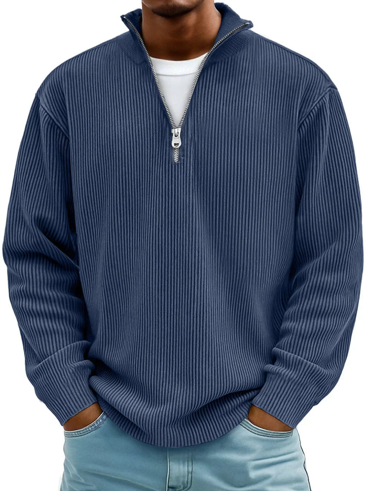 LOUIS | Pull Col Zippé Côtelé