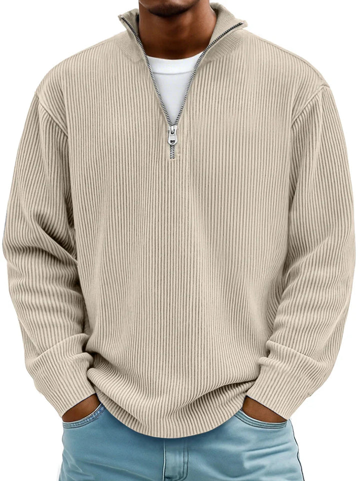LOUIS | Pull Col Zippé Côtelé