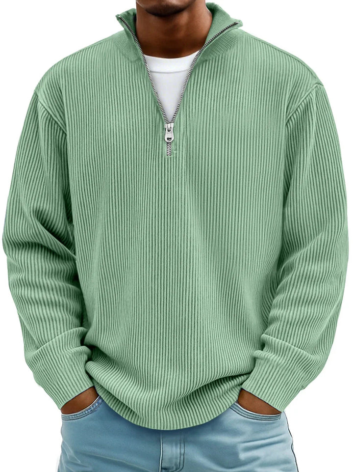 LOUIS | Pull Col Zippé Côtelé