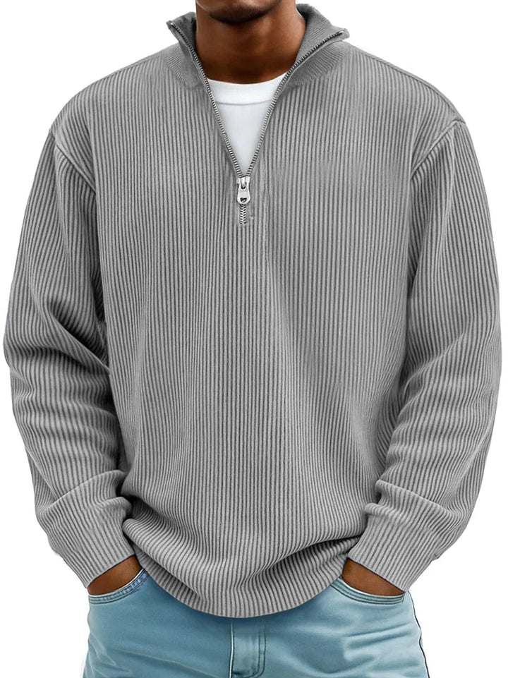 LOUIS | Pull Col Zippé Côtelé