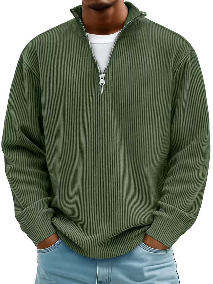 LOUIS | Pull Col Zippé Côtelé